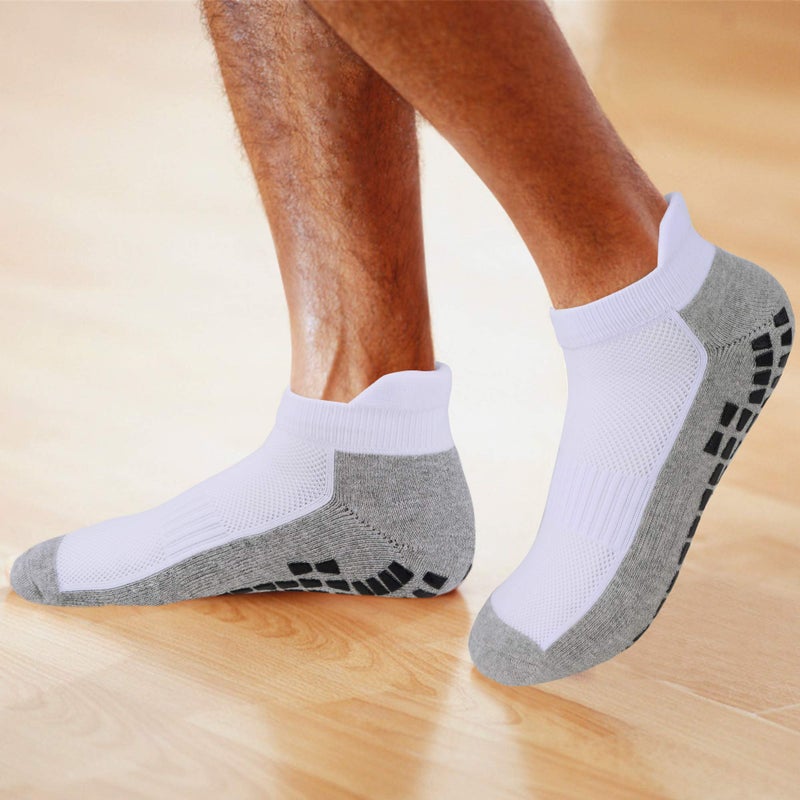 JHM No Show Short Cut Low Cut Anti Slip Non Slip,Non Skid Slipper Hospital,Sport,Athletic Socks with grips - Image 2